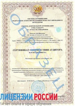 Образец сертификата соответствия аудитора №ST.RU.EXP.00006174-1 Нижний Тагил Сертификат ISO 22000